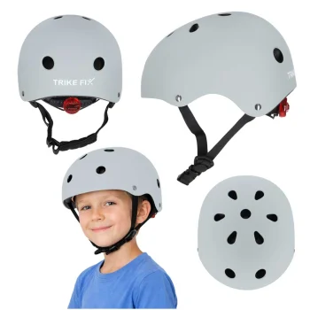 Детский велосипедный шлем Trike Fix с LED, M (55-58 см), темно-серый