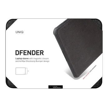 Uniq Etui Dfender Case Sleeve Cover for Laptop MacBook 16'', Black | Datorsoma Soma Planšetēm