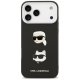 Karl Lagerfeld FW Grained Karl & Choupette Heads Pins & Logo vāciņš iPhone 17 Pro Max — melns | Phone Case Cover