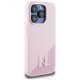 Чехол Karl Lagerfeld Silicone Shadow Metal Initial MagSafe для iPhone 15 Pro Pink