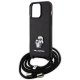 Karl Lagerfeld iPhone 15 Pro Max Case Crossbody Saffiano Metal Pin, Black
