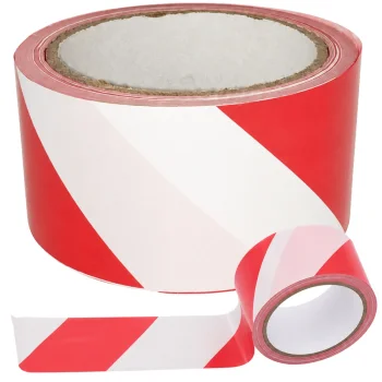 Warning Tape, White-Red, 100m, 52mm