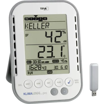Tfa 30.3039.IT Hygrologg Pro Termohigrometrs, Balts