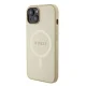 Apple iPhone 15 6.1\'\' Guess Saffiano MagSafe Case Cover (GUHMP15SPSAHMCB), Gold | Чехол Кейс Бампер...