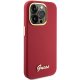 Guess Silikona vāciņš ar metāla logotipu un rāmi iPhone 15 Pro - sarkans | Silicone Script Metal Logo & Frame case...