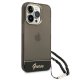 Guess Translucent Pearl Strap vāciņš iPhone 14 Pro - Melns