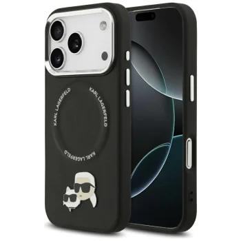 Чехол Karl Lagerfeld Karl & Choupette Pins MagSafe для iPhone 17 Pro Max, черный