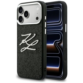 Karl Lagerfeld IML Glitter KL Diamond Logo чехол для iPhone 17 Pro Max – чёрный
