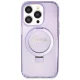 Guess iPhone 13 / 13 Pro Case Ring Stand Script Glitter MagSafe, Purple