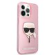 Karl Lagerfeld iPhone 13 Pro Max vāciņš Glitter Karl\'s Head, rozā