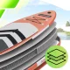 AquaPaddle SUP dēlis 320 cm, komplekts ar airi, pumpi un mugursomu, 180 kg