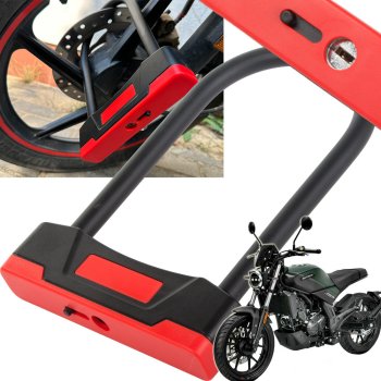 Motocikla un velosipēda U-veida drošības slēdzene, melna