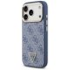 Guess 4G Triangle Logo MagSafe Phone Case Cover iPhone 17 Pro - Blue & Gold
