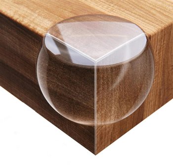 Силиконовая защита на углы мебели шарики, 4 шт., прозрачная