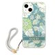 Guess iPhone 13 vāciņš Flower Strap Zaļš