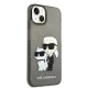 Karl Lagerfeld Glitter Karl&Choupette vāciņš iPhone 14 Plus - melns
