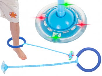 Neiro Lecamaukla Stīpa uz Kājas Bērnu Rotaļlieta LED Zils | Kids Jump Rope Swing Ball One Leg Foot Jumping Ring Blue