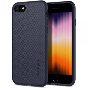 Apple iPhone 7 / 8 / SE (2020) (2022) 4.7" Spigen Liquid Air TPU Case Cover, Midnight Blue | Telefona Vāks Maks...