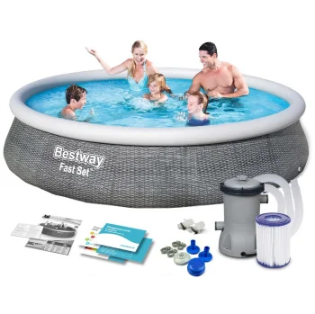 Bestway 57376 piepūšamais baseins 396 x 84 cm ar sūkni