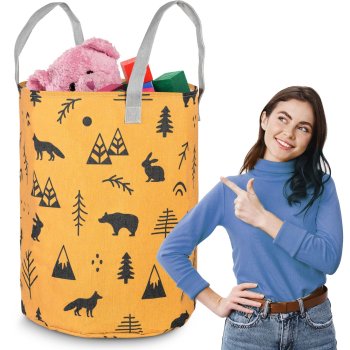 Большая корзина для игрушек Nukido, оранжевая