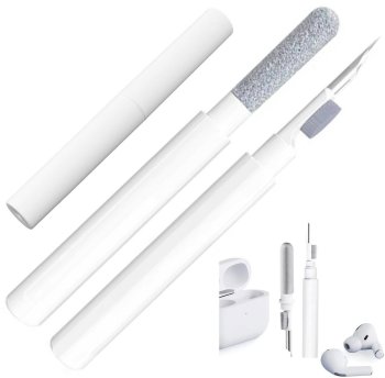 Compact 3-in-1 Earphone Cleaner, White