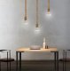 Double ceiling lamp with E27 and jute rope, black/brown