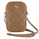 Сумка для телефона Guess Zip Quilted 4G, коричневая