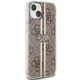 Чехол Guess для iPhone 15 Plus IML 4G Gold Stripe, коричневый