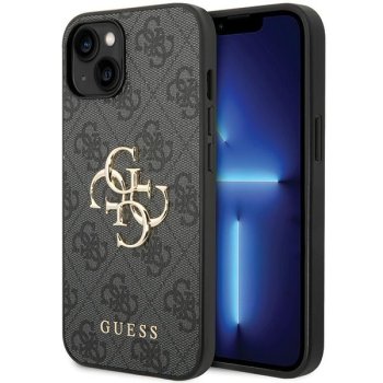 Guess 4G Lielais metāla logotips iPhone 15 - pelēks | Big Metal Logo case for gray
