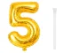 Foil Balloon Number 5, 66 cm (26\"), Gold