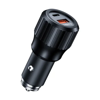 Choetech TC0010 USB-C USB-A PD 63W automašīnas lādētājs - melns | Phone Car Charger
