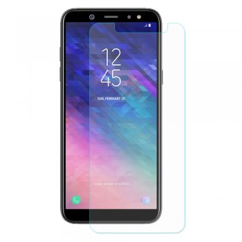 Samsung Galaxy A6+ Plus 2018 A605F - Aizsargstikls (Šaurs līdz Izliekumiem) (Tempered Glass)