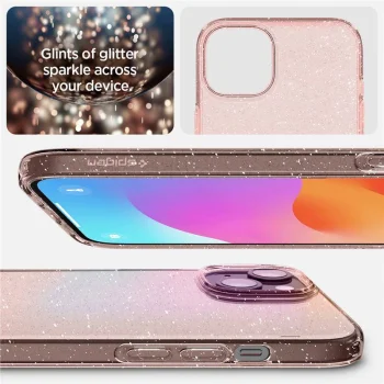 Spigen iPhone 15 Plus vāciņš Liquid Crystal Glitter, rozā/caurspīdīgs