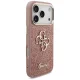 Чехол Guess Fixed Glitter Big 4G с металлической рамкой для iPhone 17 Pro — розовый