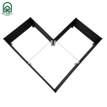 Paaugstinātā dārza dobe KLASIKA Woodlook L-forma, 146x146x30 cm, pelēka