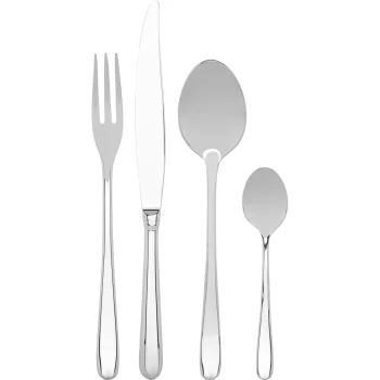 Galda piederumu komplekts Alessi Caccia, 24 daļas, sudraba krāsā