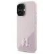 Karl Lagerfeld iPhone 16 Case Silicone Shadow Metal Initial MagSafe, Pink
