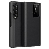 Samsung Galaxy Z Fold 4 (SM-F936) Leather Cover with View Window Card Slot Case, Black | Чехол Обложка...
