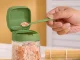 Стеклянная баночка для специй с ручкой и ложкой 300 мл, зеленый