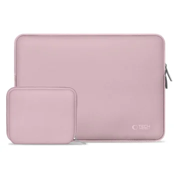 Tech-Protect Neoslim 15-16" klēpjdatora soma ar piederumu maciņu, rozā