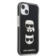 Karl Lagerfeld Karl&Choupette Head iPhone 13 / 14 / 15 vāciņš - Black
