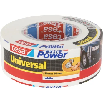 Тканевая клейкая лента Tesa extra Power 50 м x 50 мм, белая 56389