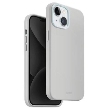 Uniq iPhone 15 vāciņš Lino Hue Magclick Charging, gaiši pelēks