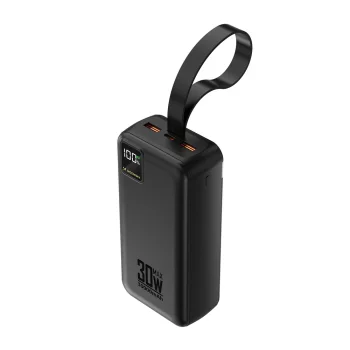 Wozinsky W8-B Power Bank 30000 mAh 30W with Flashlight - Black