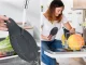 Silikona paliktnis karotēm un virtuves piederumiem, melns