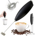 Handheld Electric Milk Frother with Stand, Foam Maker for Coffee, Black