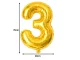 Foil Balloon Number 3, 66 cm (26\"), Gold