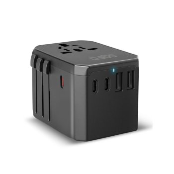 SBS Universal GaN ceļojumu adapteris 70W, 3xUSB-C / 2xUSB-A, melns