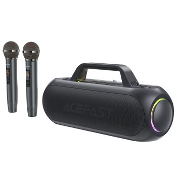 Acefast K1 bezvadu karaoke skaļrunis ar 2 mikrofonu komplektu – melns | Wireless Speaker With Microphones - Black