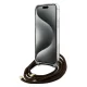 Guess iPhone 15 Pro vāciņš Crossbody Cord 4G Print, brūns